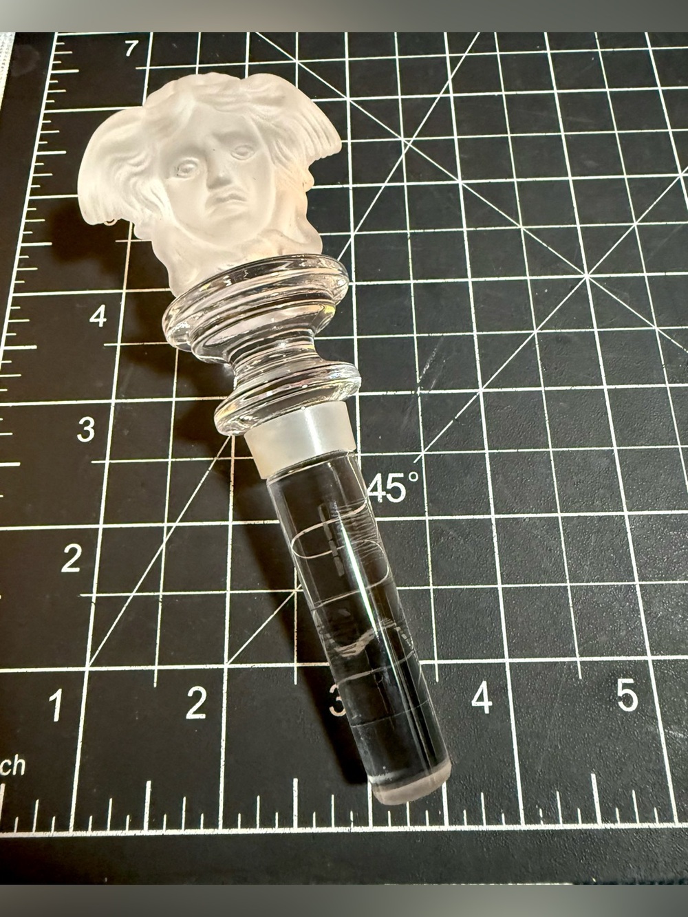 Versace Rosenthal Medusa Frosted Clear Crystal Wine Bottle Stopper